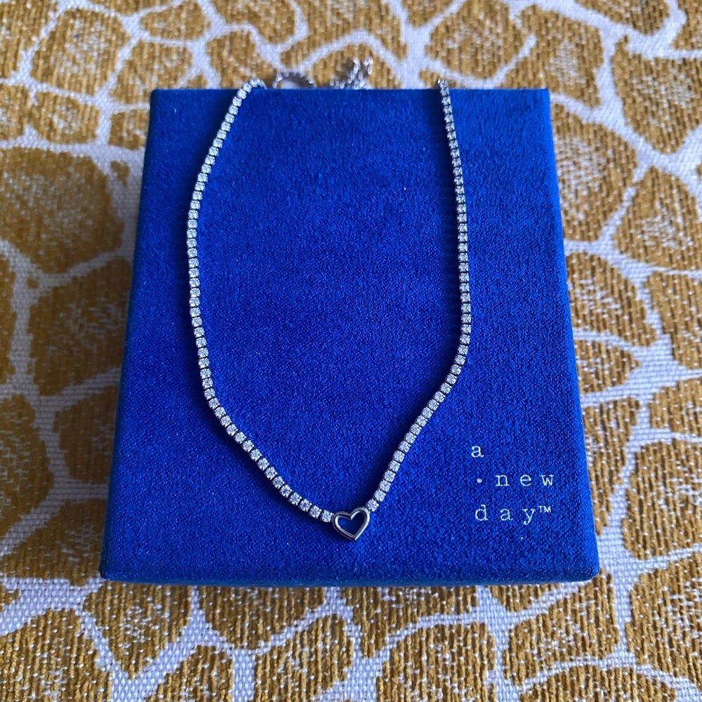 A New Day Heart Tennis Necklace